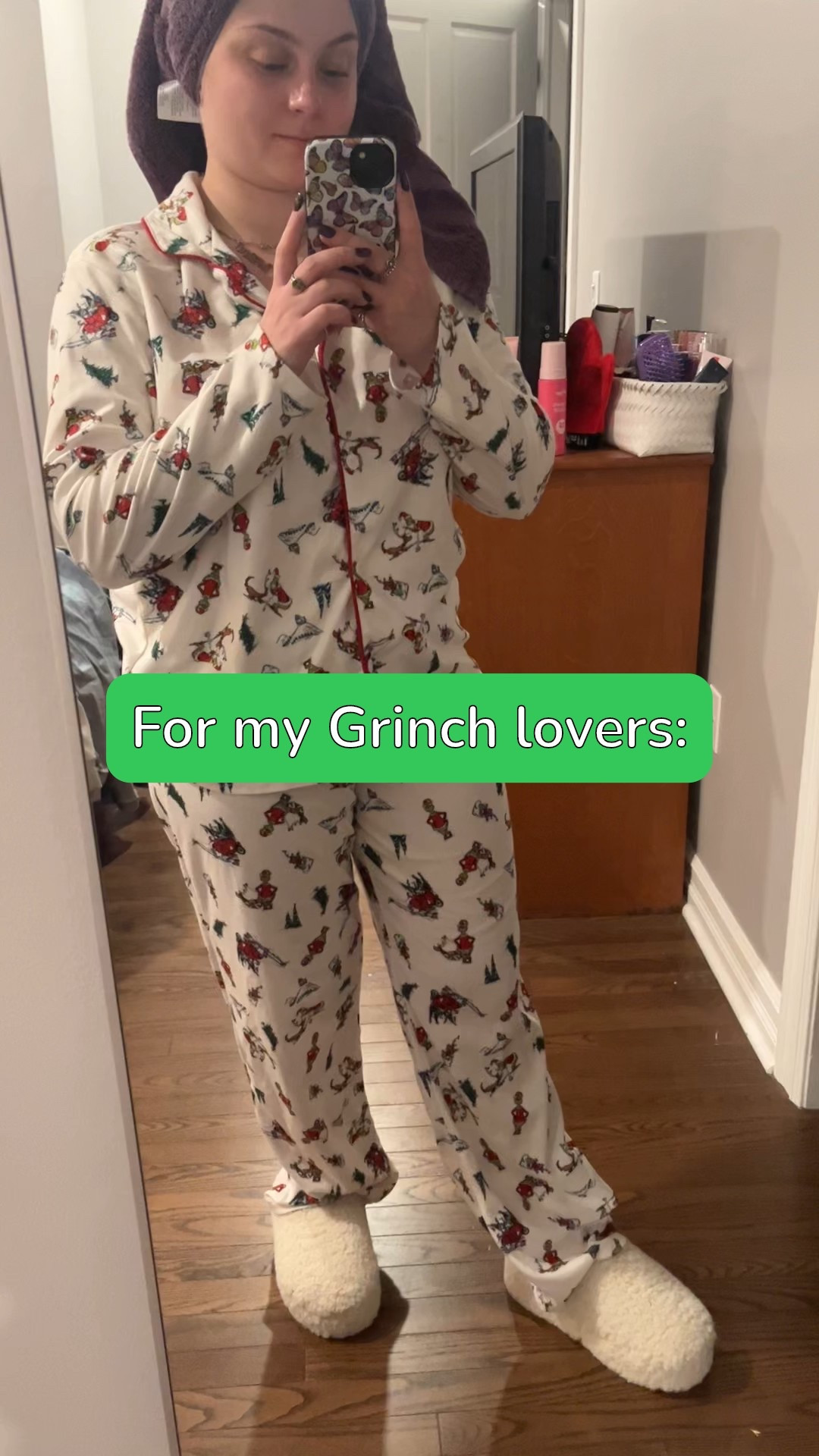 Cozy Grinch season is officially here 💚✨

If you’re building your holiday wishlist or just want the comfiest movie-night fit, these Grinch pajamas paired with the white fuzzy slippers are the ultimate cozy-girl combo or matching family set. 

Perfect for holiday lounging, Christmas morning, matching family jammies, winter PJs, and all the holiday home vibes.

Searchable keywords: matching family pjs, grinch pajamas, grinch pjs, christmas pajamas, christmas pjs, holiday pajamas, holiday loungewear, cozy winter pajamas, family christmas pajamas, christmas gifts, holiday gift ideas, matching pajamas, women’s pajamas, fleece pajamas, white fuzzy slippers, fuzzy slippers, cozy slippers, winter slippers, holiday home, holiday style, cozy christmas, christmas morning outfit, ltkholiday, ltkhome, ltkgiftguide, budget friendly gifts, cozy gift ideas, christmas essentials

Linking everything on LTK so you can shop the cozy vibes 🤍💚✨

#LTKGiftGuide #LTKFindsUnder50 #LTKHoliday