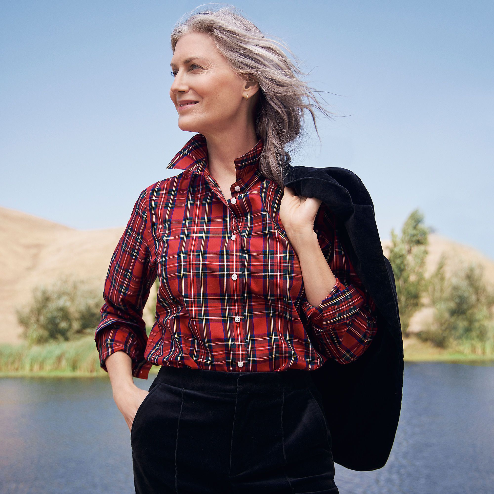 Women's Wrinkle Free No Iron Button Front Shirt | Lands' End (US)