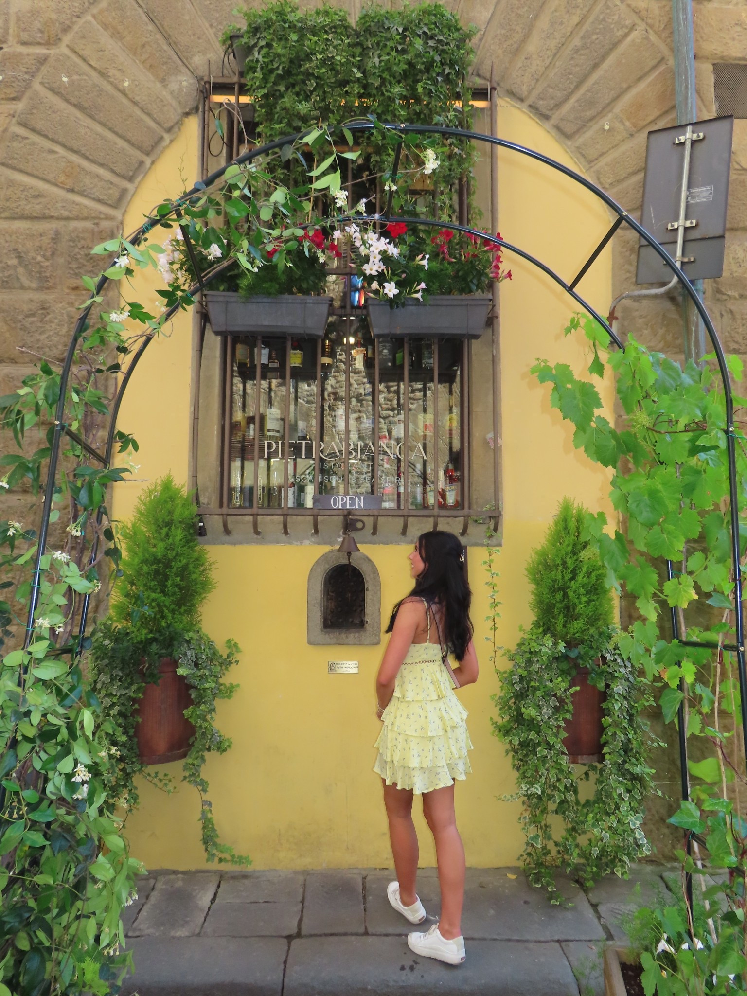 Wine Window Shopping. Florence in the spring time. Yellow Ruffle Dresses>>> 

#LTKTravel #LTKSeasonal #LTKSummerEdit
