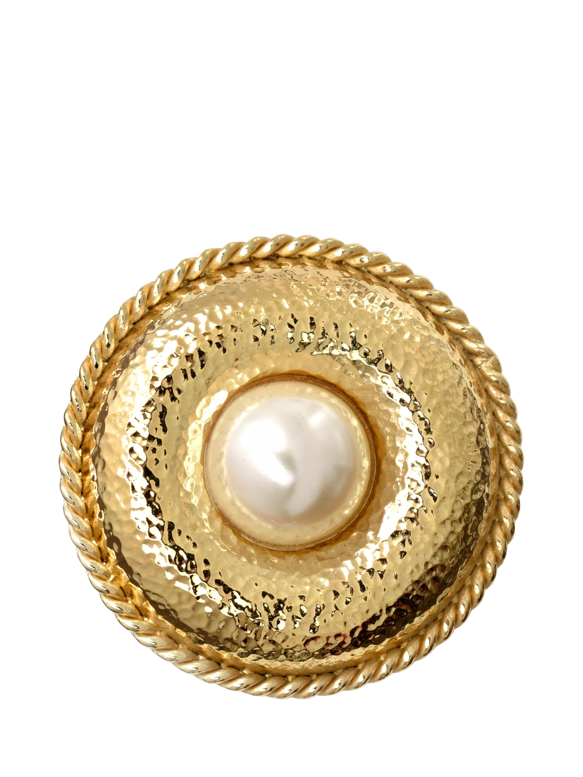 Eclectica Pre-Loved Refound Pearl Cabochon Brooch with Rope Detail, Dated Circa 1980s | John Lewis (UK)