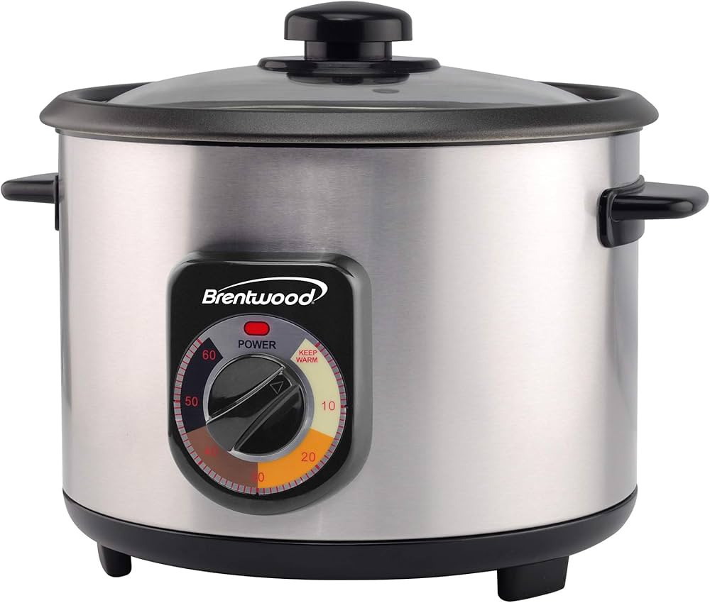 BRENTWOOD Crunchy Persian Rice Cooker, Stainless Steel (8-Cup Uncooked/16-Cup Cooke), silver (TS-... | Amazon (US)