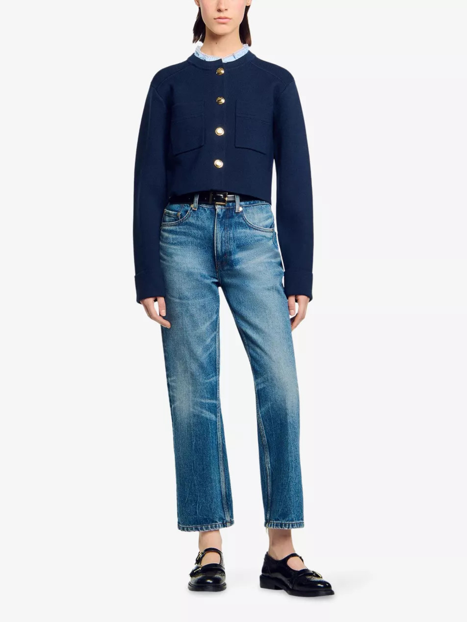 Denim-Collar Wool and Cashmere-Blend Cardigan | Selfridges