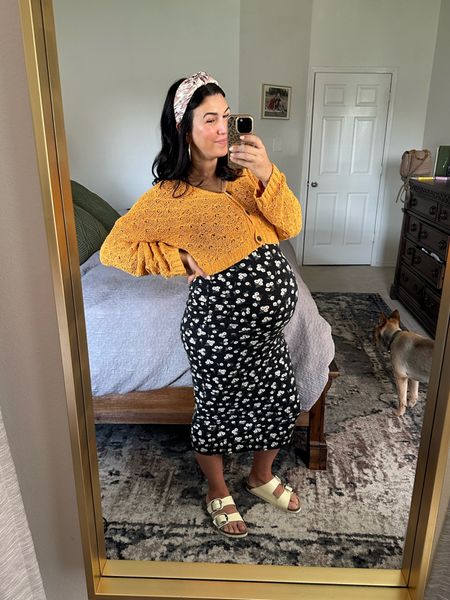 Bump friendly work outfit 

Shein dress - wearing a small! 
Cardigan is American eagle and old. Sharing similar! 
Birkenstocks have been a favorite this pregnancy! HIGHLY RECOMMEND A PAIR! 
sharing similar headbands from Anthropologie!!! 

#LTKshoecrush #LTKbump