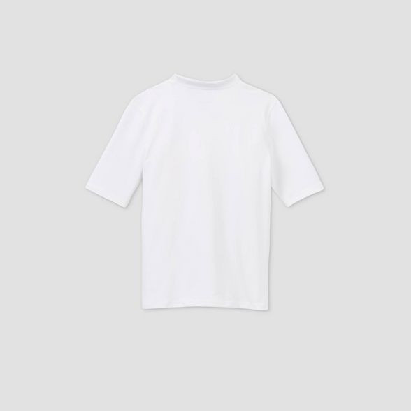 Boys' Short Sleeve Dino Chest Rash Guard Swim Shirt - Cat & Jack™ True White | Target