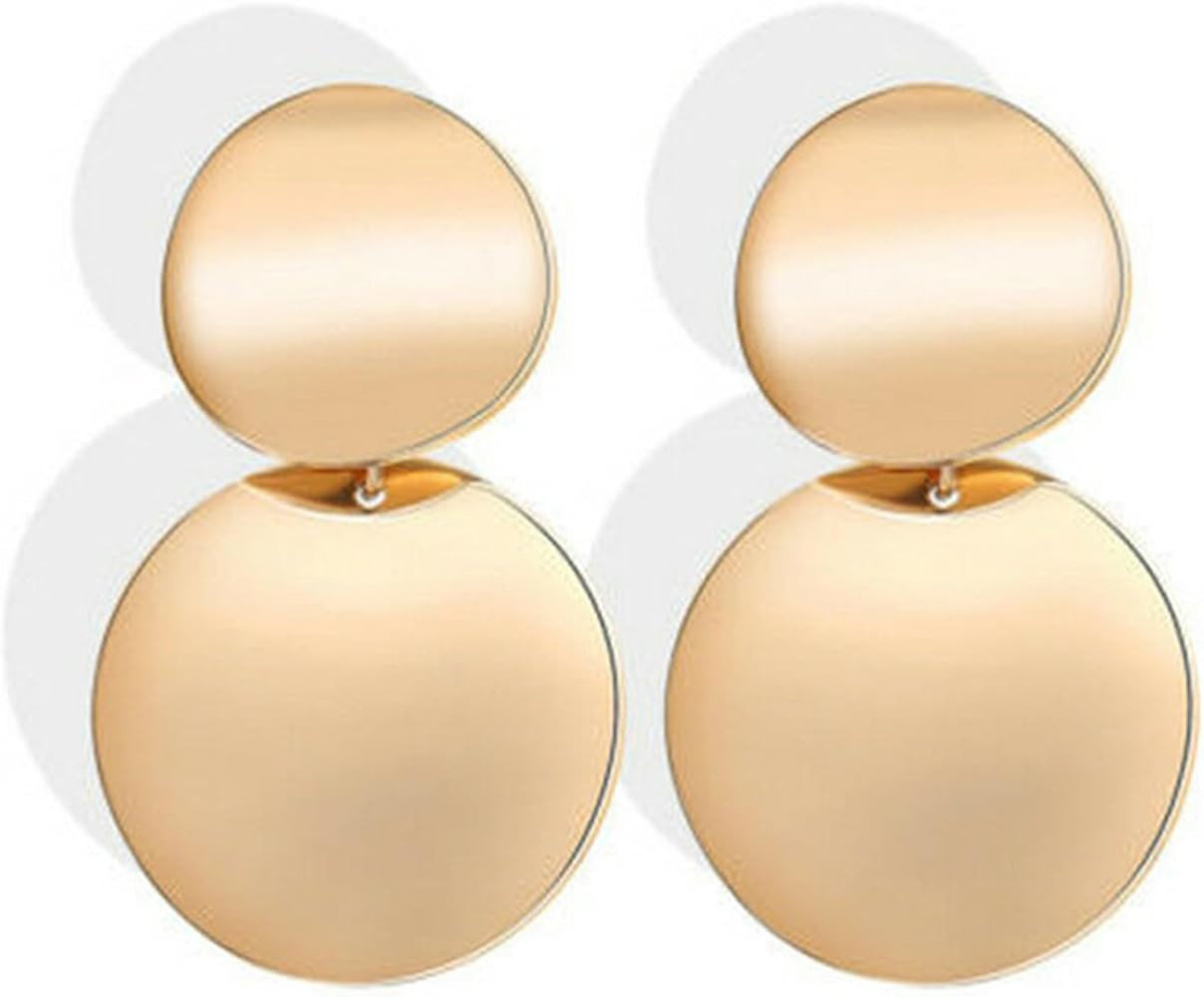 Geometric Double Round Disc Circle Earrings for Women Ear Accessories for Party Jewelry | Amazon (US)