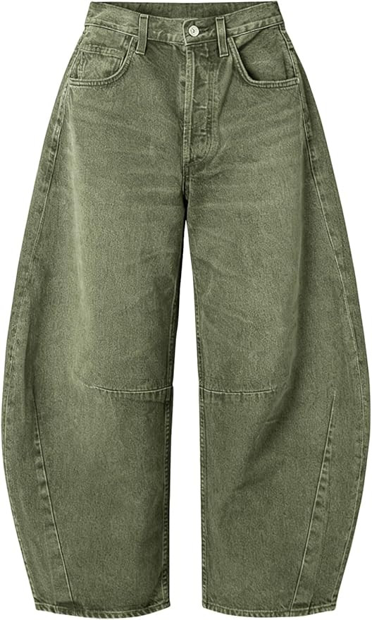 EXLURA Womens Barrel Jeans Wide Leg Y2K Boyfriend Denim Pants Hip Hop Vintage Baggy Jeans Cotton ... | Amazon (US)