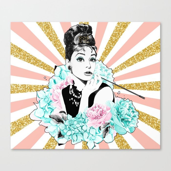 Iconic Audrey Hepburn Canvas Print by Lisa Casineau - MEDIUM | Society6