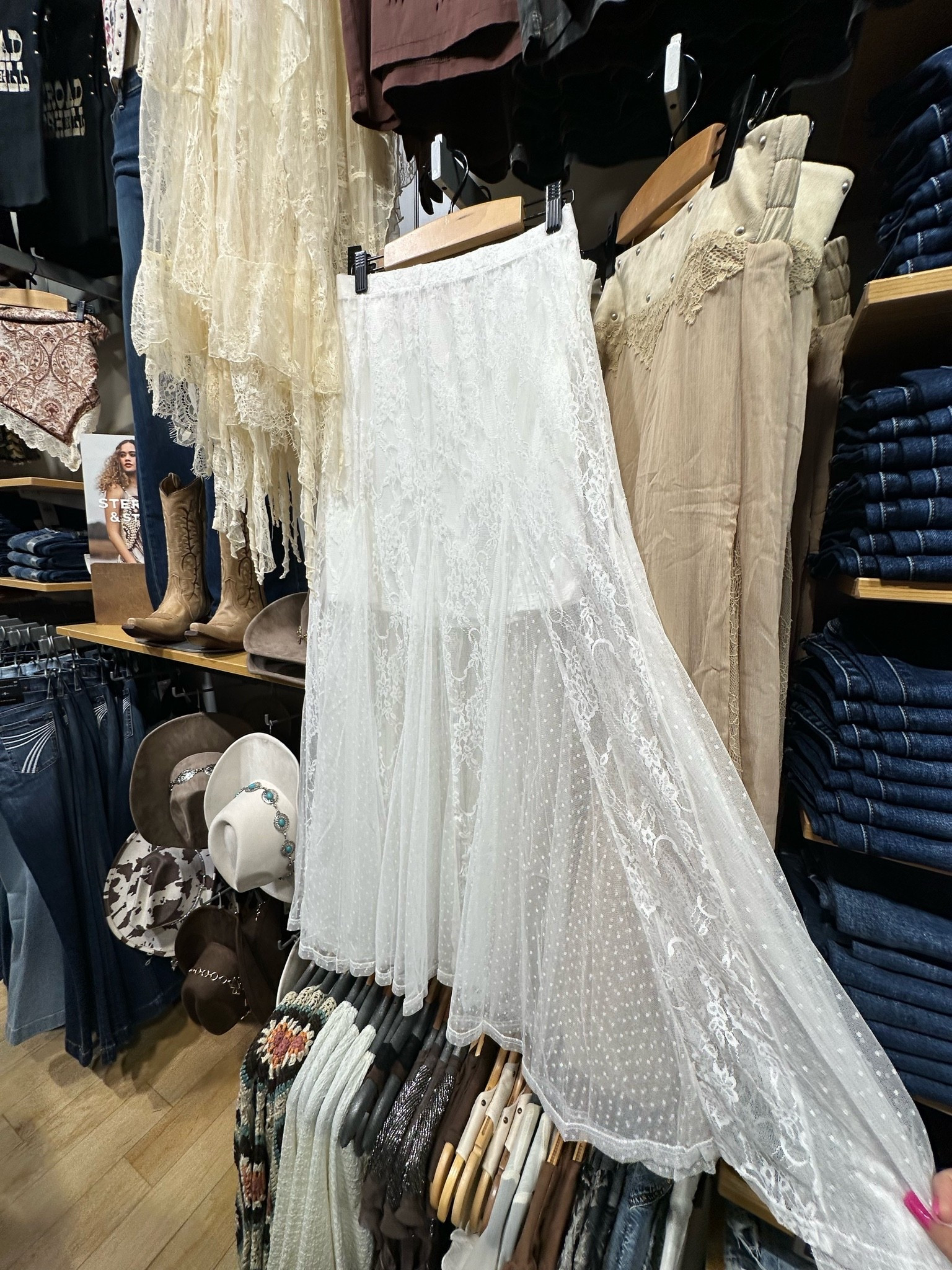 Love this white lace maxi skirt from buckle! This is so cute for summer & a country concert! Ranges from sizes XS-XL! Priced at $46!

#LTKMidsize #LTKPetite