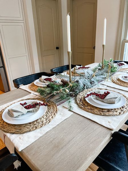 Christmas, Holiday, Thanksgiving tablescape. Table setting for the holidays with red berry 

#LTKHoliday #LTKSeasonal #LTKhome