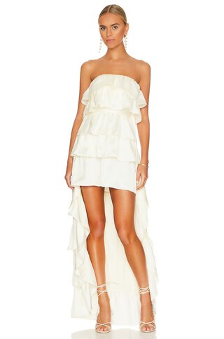WeWoreWhat Tiered Ruffle High Low Dress in Whisper White from Revolve.com | Revolve Clothing (Global)