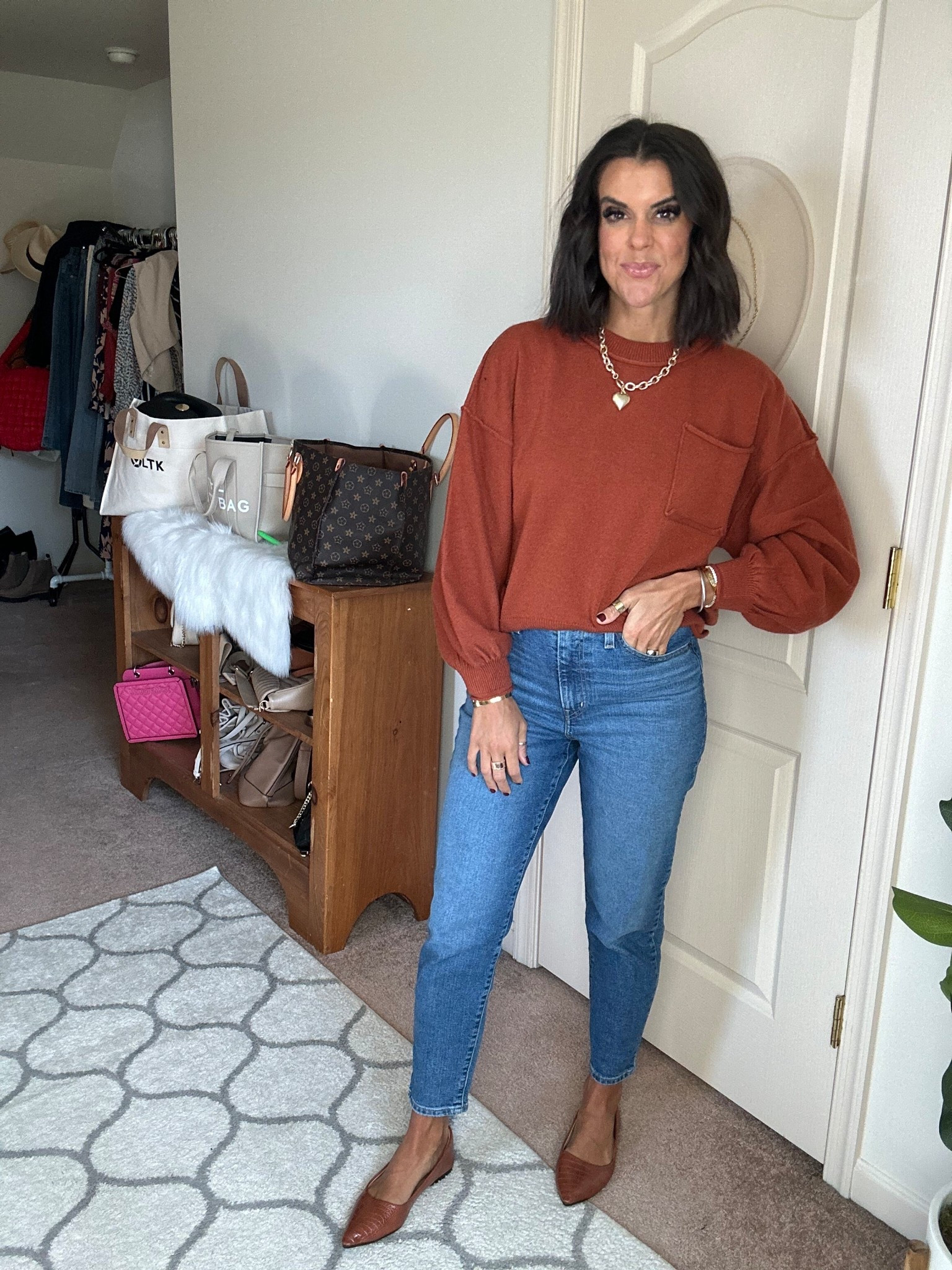 small in sweater. Size 2 in jeans

#LTKSeasonal #LTKFindsUnder100