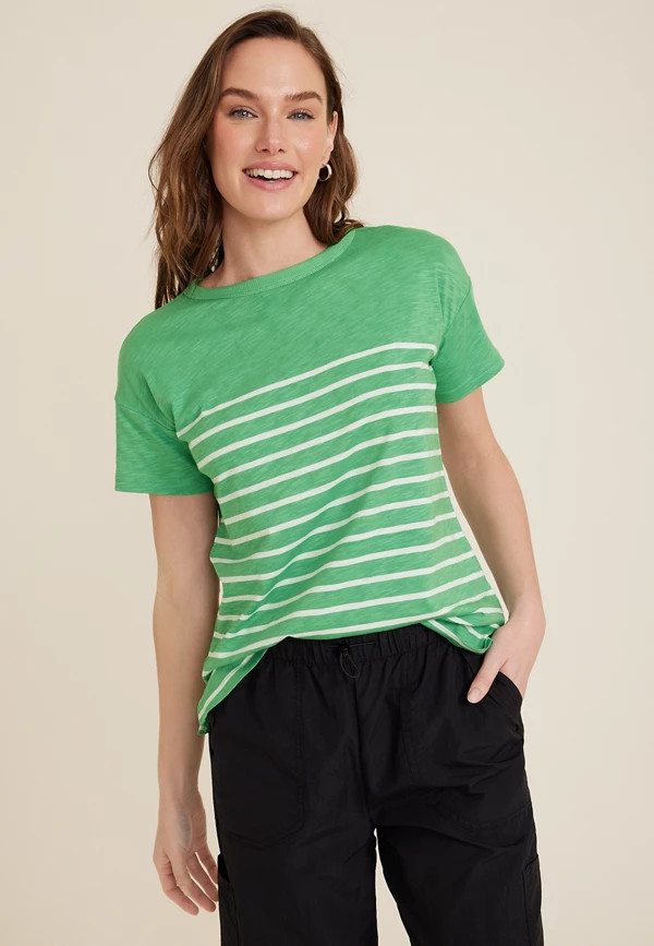24/7 Dawson Striped Crew Neck Tee | Maurices