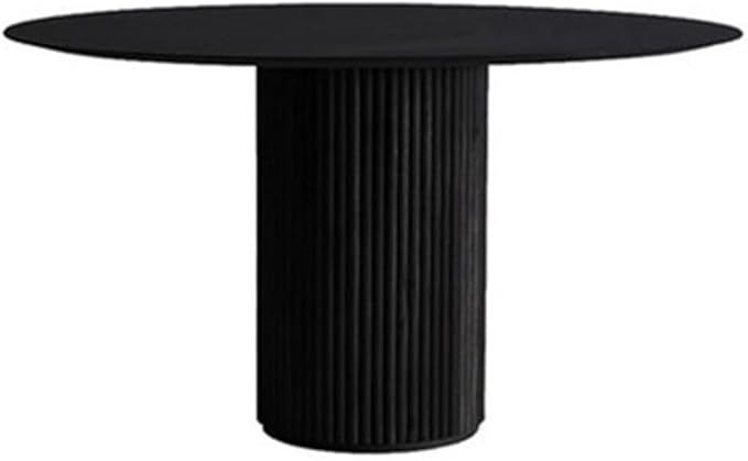 NIUYAO Round Solid Wood Dining Table Black, 35.5" W Circular Tabletop for Dining Room Kitchen Lei... | Amazon (US)