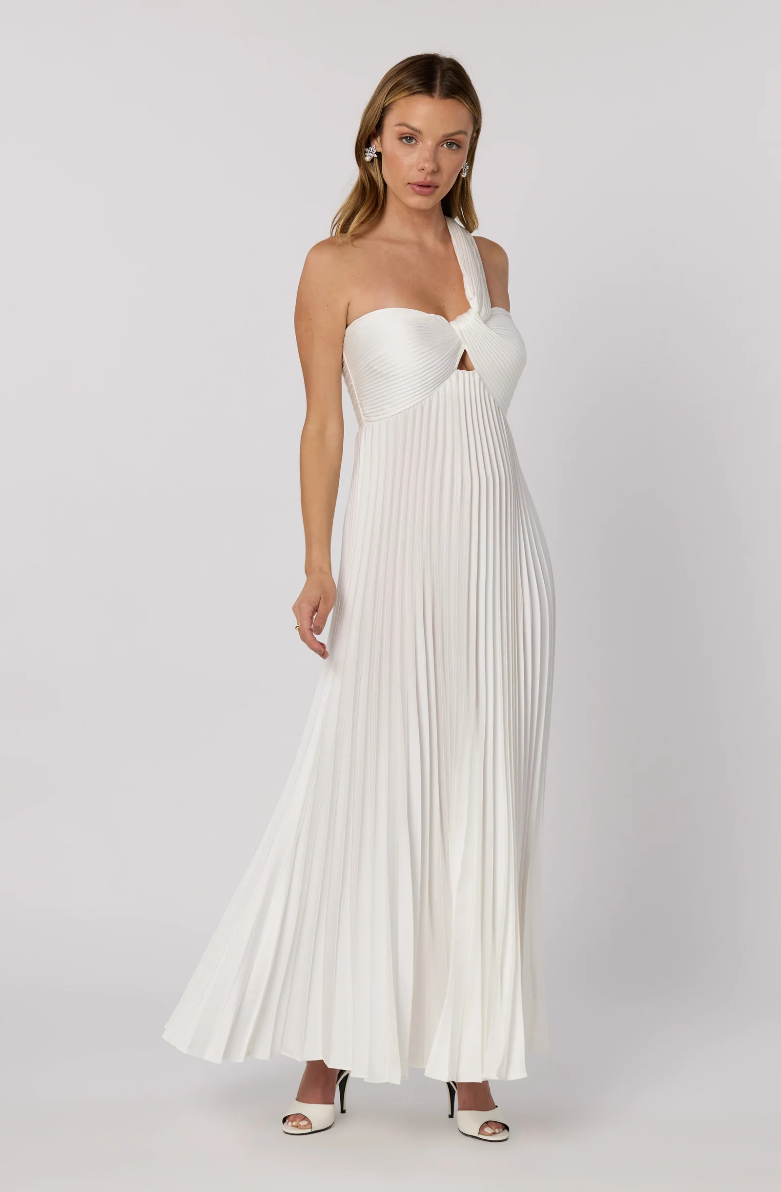 Rasya One-Shoulder Pleated Maxi Dress | ASTR The Label (US)