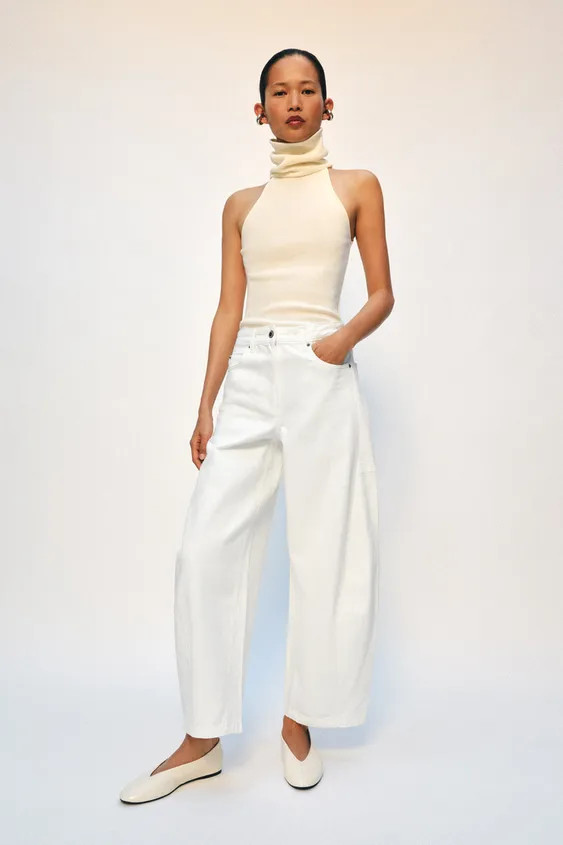 ZW COLLECTION MID-RISE ANKLE BALLOON JEANS | Zara US