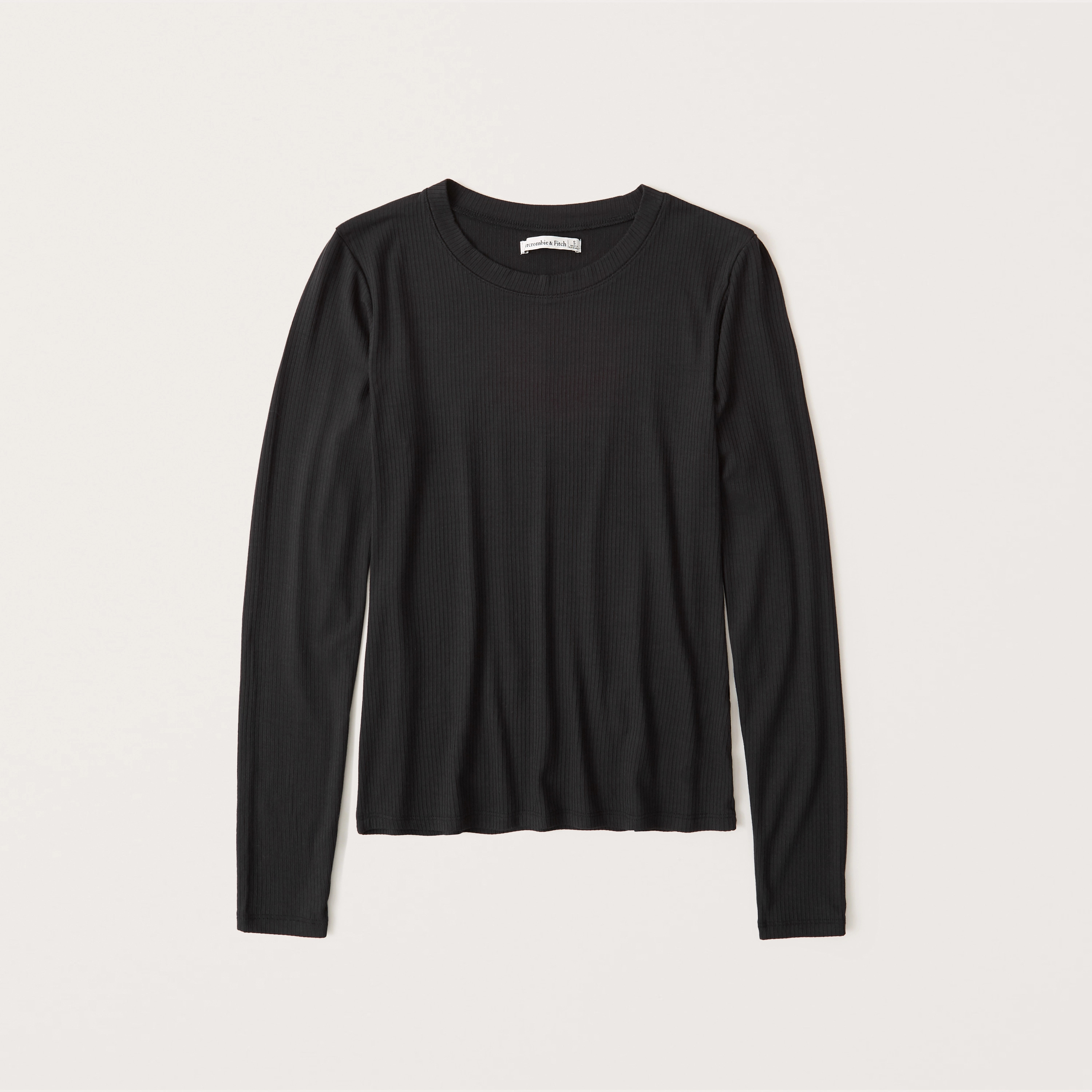 Long-Sleeve Drapey Ribbed Tee | Abercrombie & Fitch (US)