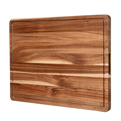 Acacia wood cutting board, 20 x 15 x 1.5 inches, kitchen wooden cutting board with deep grooves and side handles, suitable for cutting food. | Target