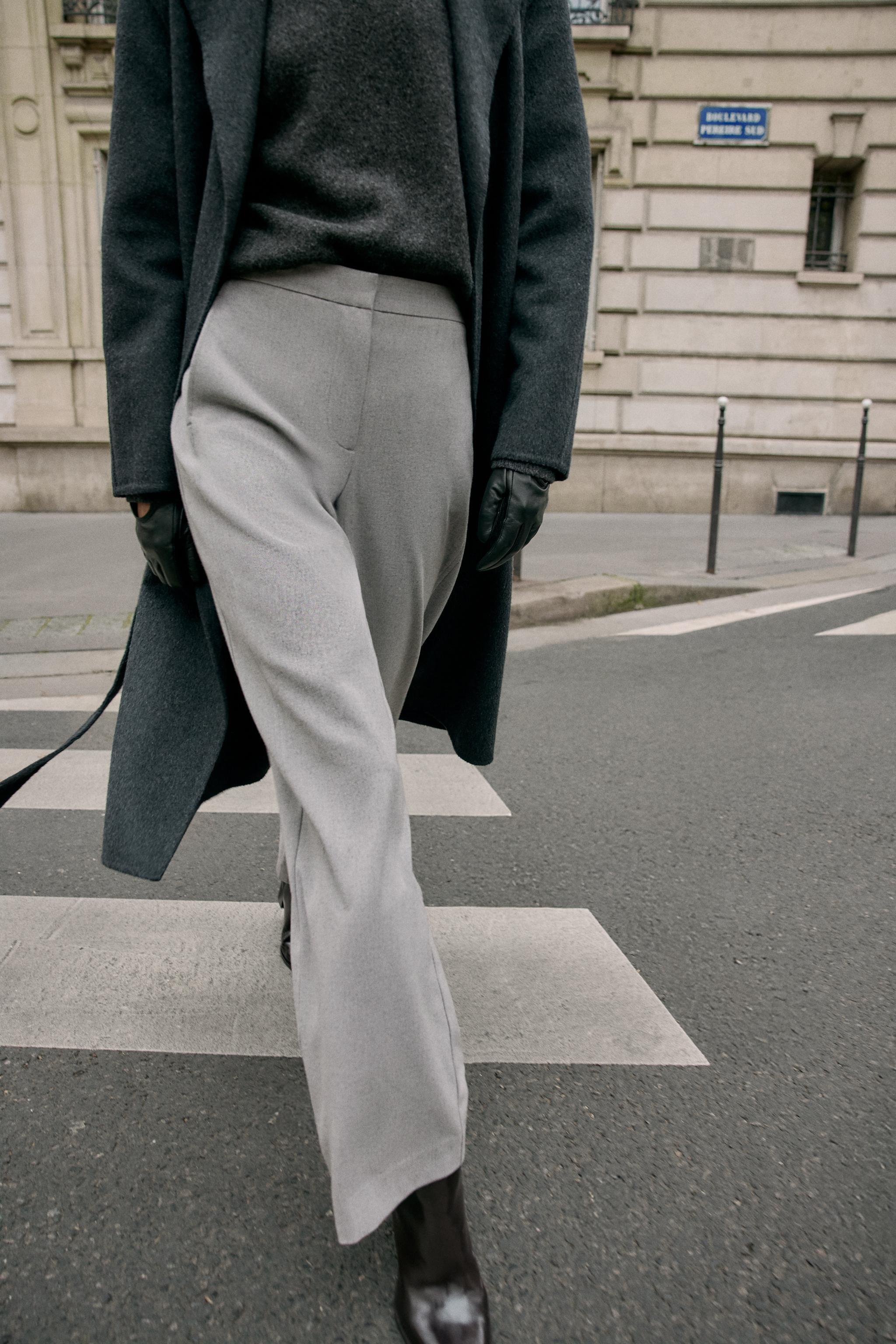 MID-WAIST STRAIGHT-LEG TROUSERS | Zara UK