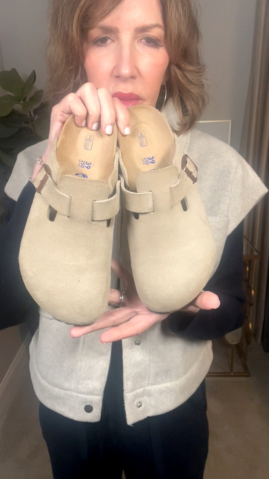 birkenstock clogs, black sweater, knit vest, casual outfit, cozy outfit, winter outfit 

#LTKOver40 #LTKootd #LTKSeasonal