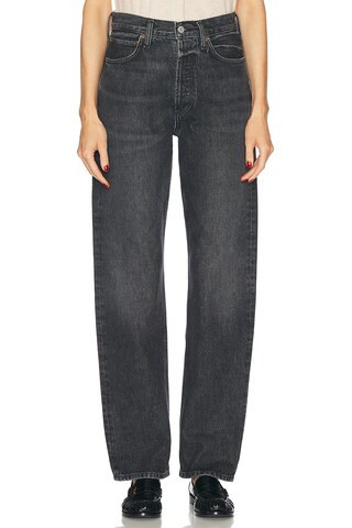 AGOLDE Kelly High Rise Relaxed Straight Jeans in Eclipse - Black. Size 28 (also in 23, 24, 25, 26, 27, 29, 31). | FWRD 