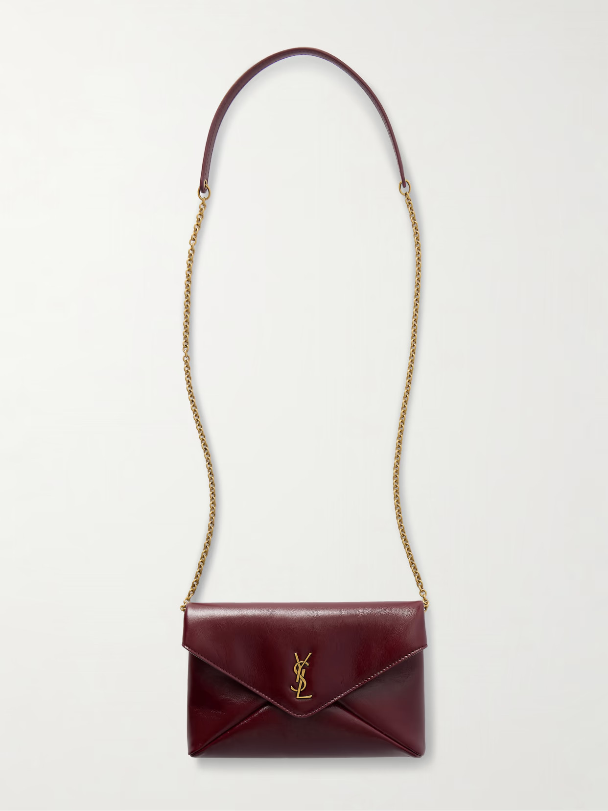 SAINT LAURENT - Leather Shoulder Bag - Burgundy | NET-A-PORTER (US)