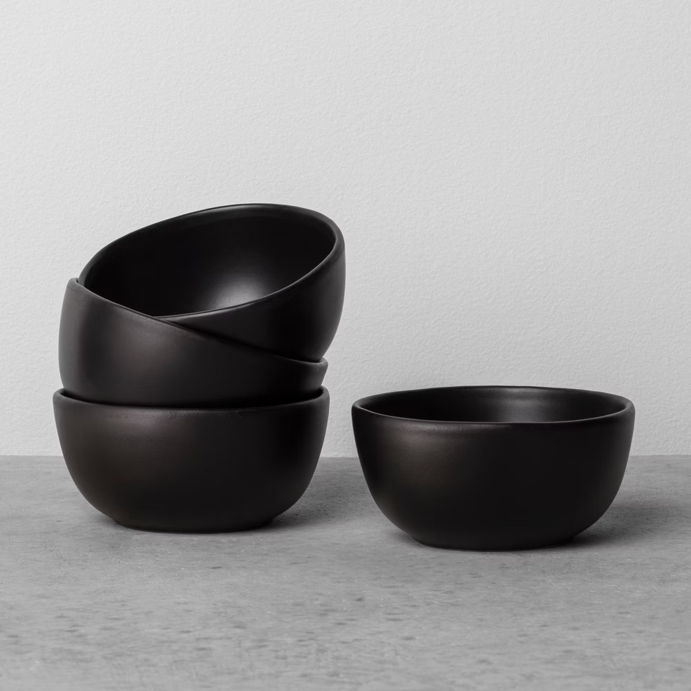 4pk Stoneware Mini Bowl Black - Hearth & Hand with Magnolia, Size: 4 Pack | Target