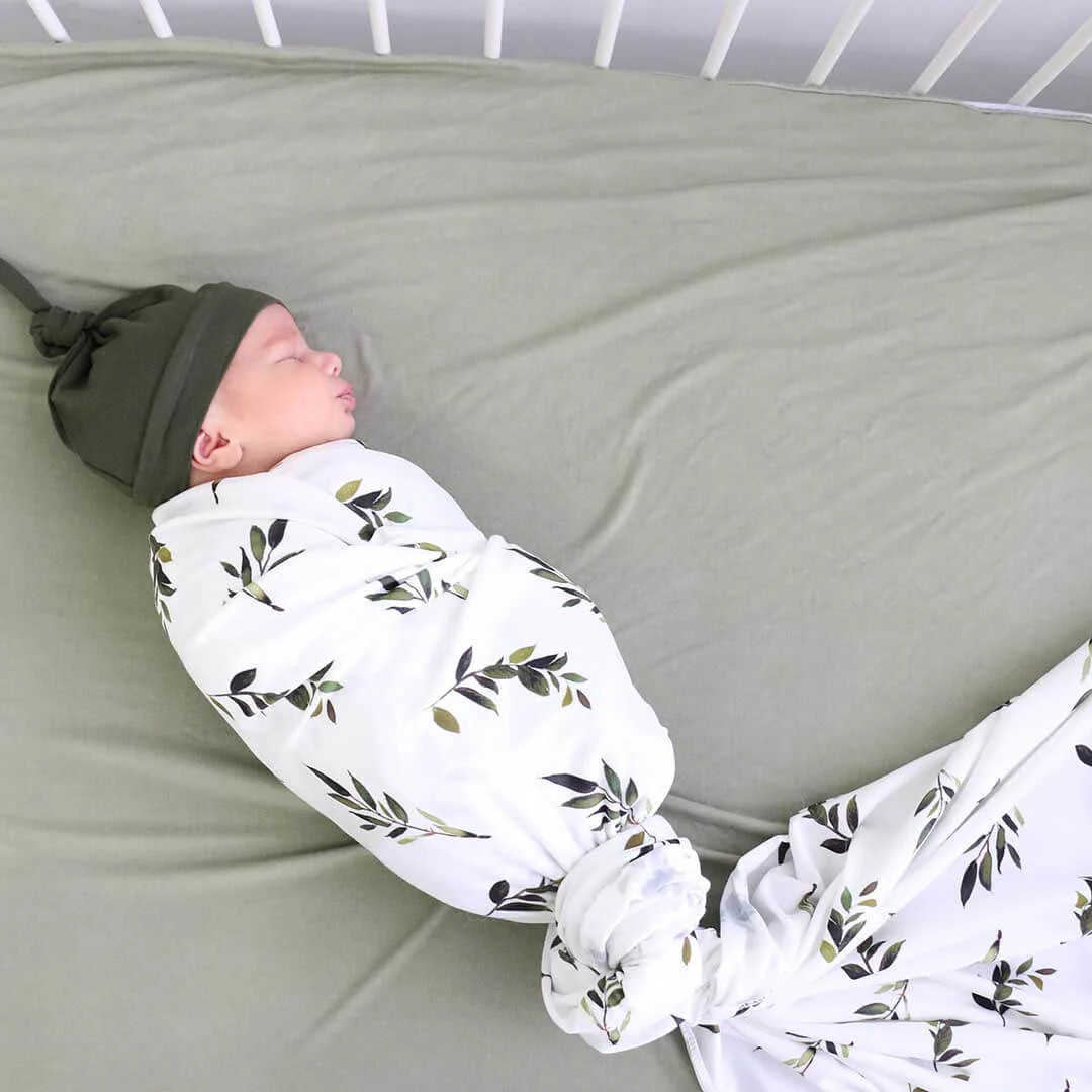 Olive Leaf Oversized Swaddle Blanket | Caden Lane