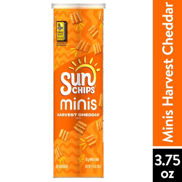 SunChips Minis Harvest Cheddar Canister Snack Chips, 3.75 oz | Walmart (US)