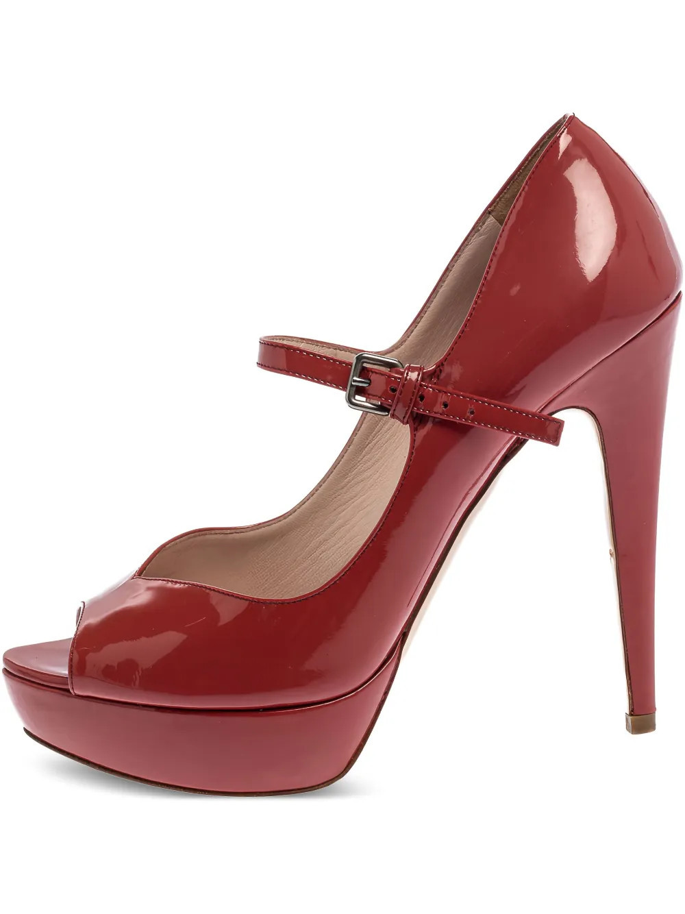 Miu Miu Pre-Owned 125mm leather pumps - Red | Farfetch Global
