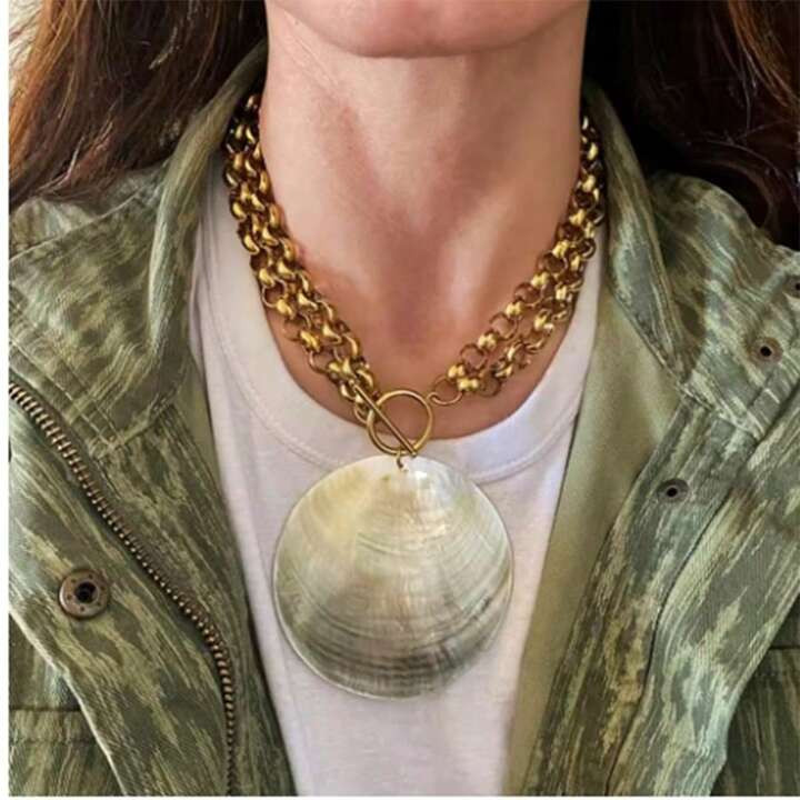 manbara Simple Summer Conch Shell Pendant Neck Necklace For Women Jewelry Gift Holiday Party Wear... | SHEIN