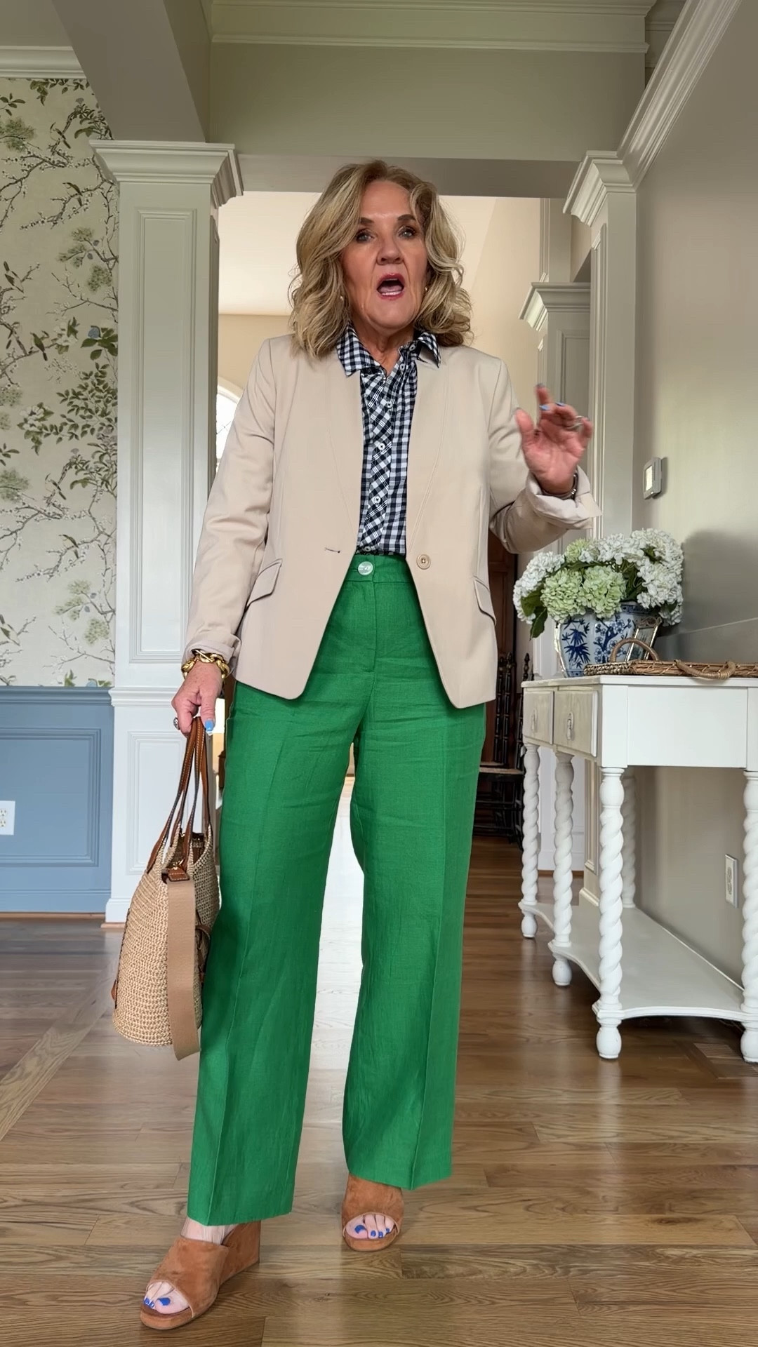 Talbots sale! 
Blazer size 10 petite Pants
Blouse size medium 
Green linen pants size 8 petite
10% off my bag with code NANETTE 


#LTKSaleAlert #LTKWorkwear #LTKOver40