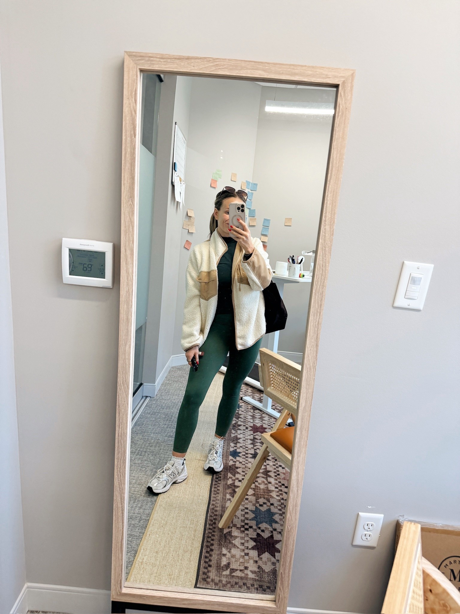 Workout outfit of the day
Green workout top
Green leggings 
New balance sneakers
Zip up fleece

#LTKActive #LTKootd