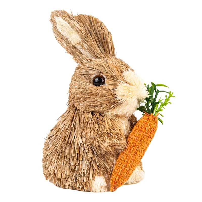 Homespun Easter Sisal Rabbit with Carrot, 6" | At Home