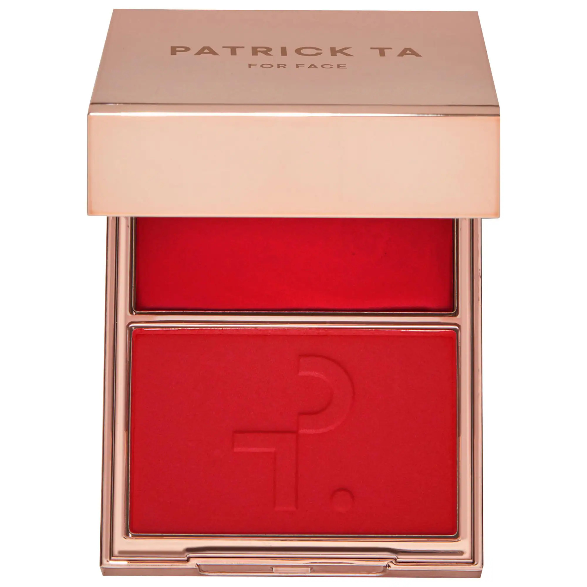 PATRICK TA Major Headlines Double-Take Crème & Powder Blush Duo She Left Me On Red 0.17 oz crème and 0.17 oz powder/5 g crème and 5 g powder | Sephora (US)