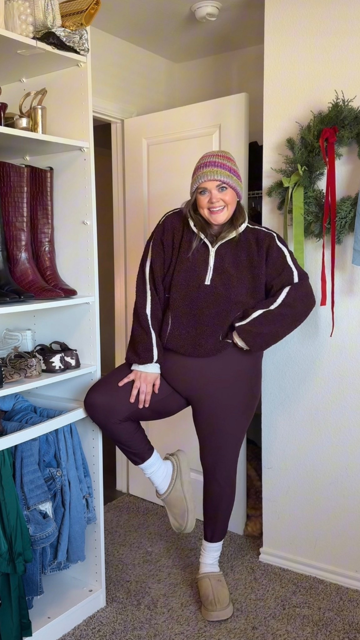 Old navy outfit half off wearing xxl in Sherpa and leggings 

#LTKPlusSize #LTKSaleAlert