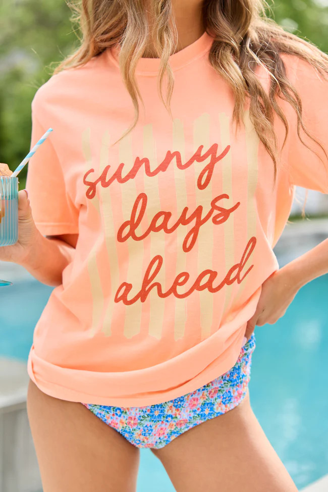 Sunny Days Ahead Neon Orange Graphic Tee | Pink Lily