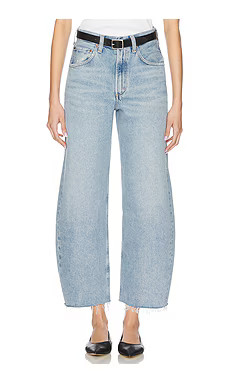 AGOLDE Low Curve Fray Jeans in Force from Revolve.com | Revolve Clothing (Global)