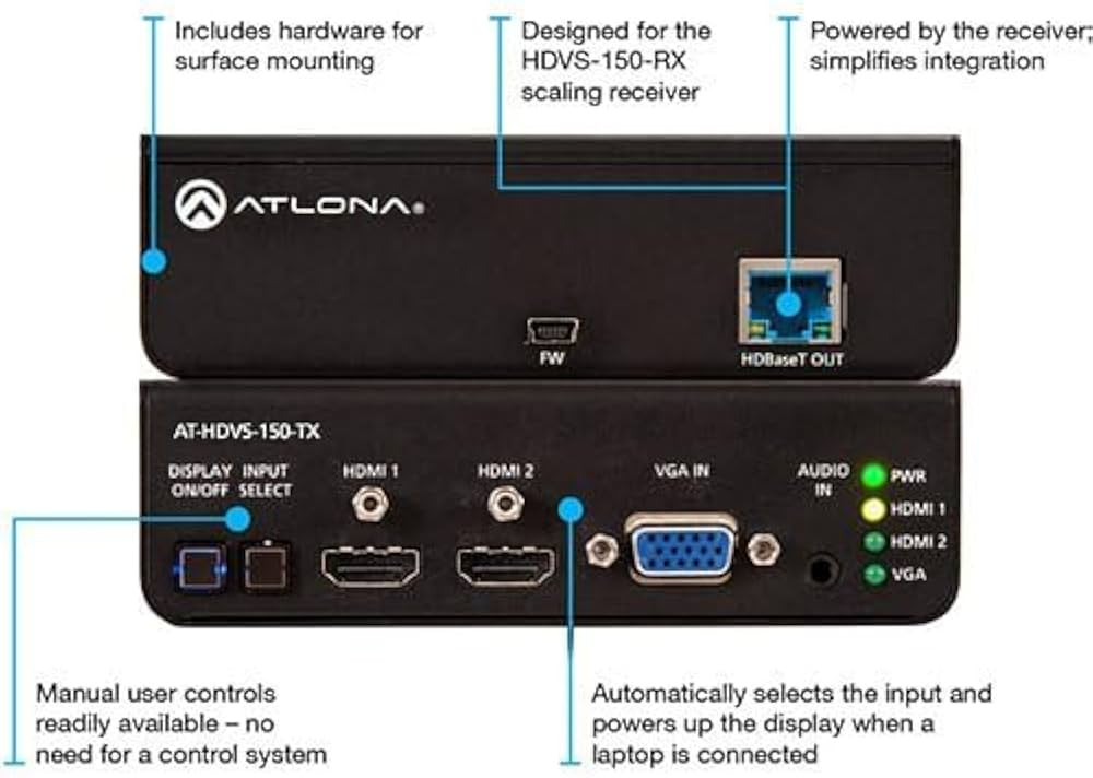 AT-HDVS-150-KIT TX/RX with Three-Input Switcher | Amazon (US)