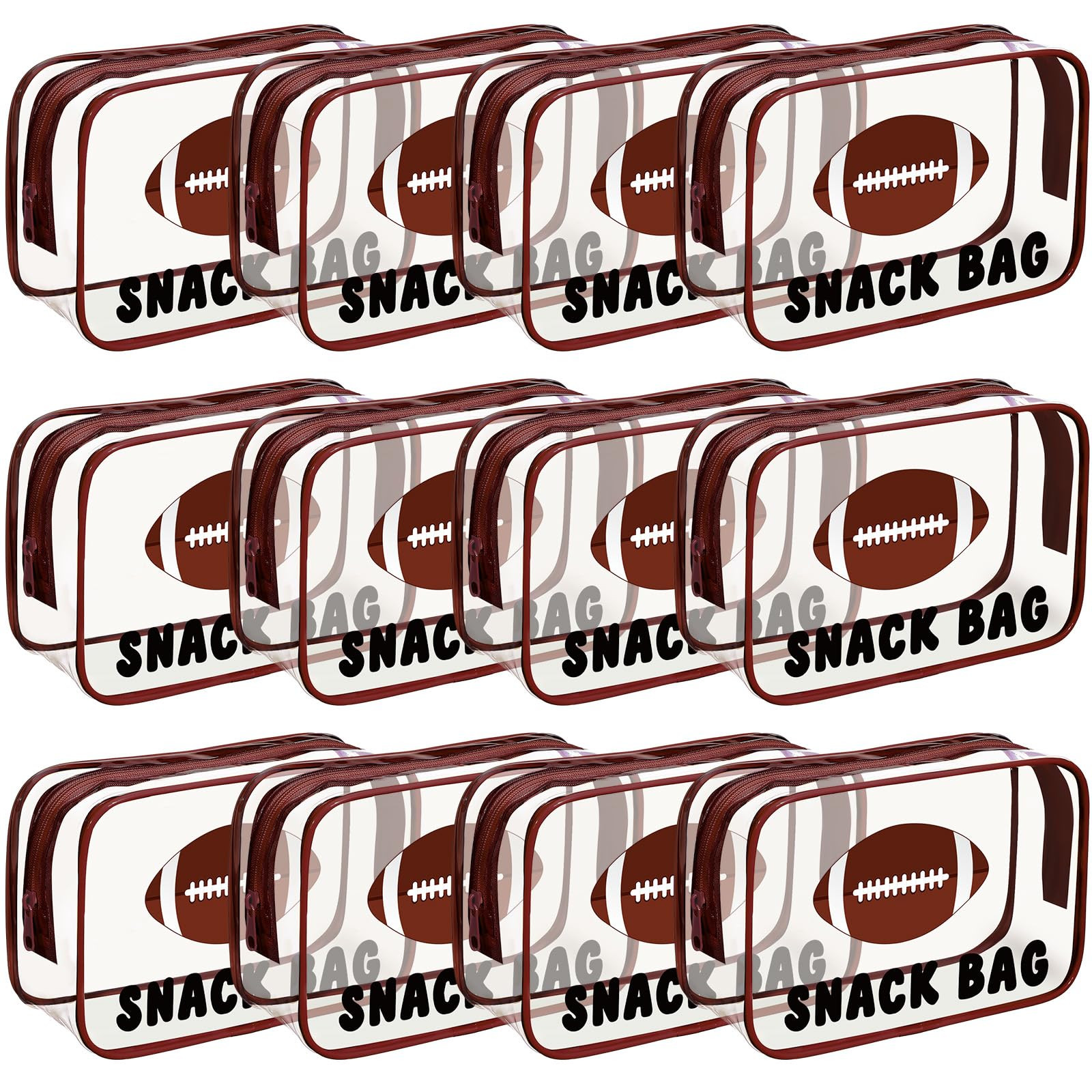 12 Pcs Football Snack Bags for Team Gifts Goodie Snack Treat Candy Pouch Bags Clear PVC Waterproo... | Amazon (US)