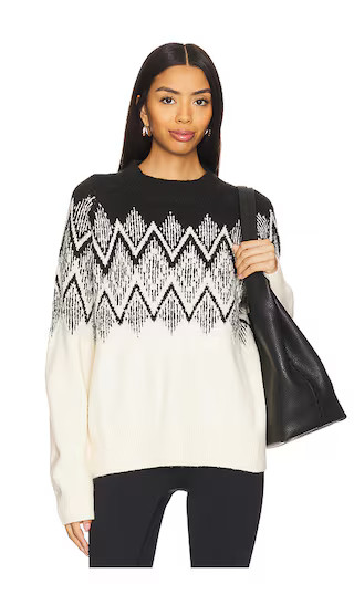 Siren Relaxed Jacquard Sweater in Whitecap Grey Black Jacquard | Revolve Clothing (Global)