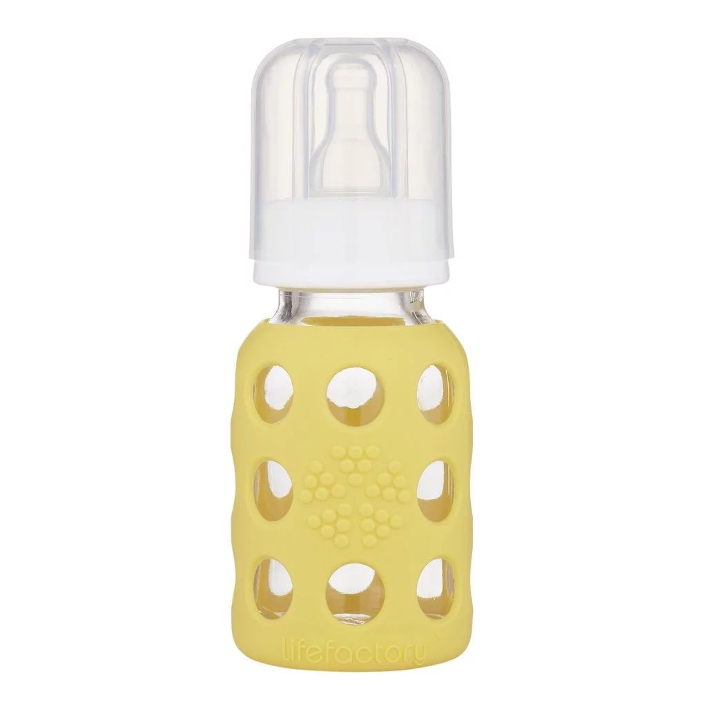 Lifefactory 4 oz Glass Baby Bottle with Protective Silicone Sleeve - Banana | Walmart (US)