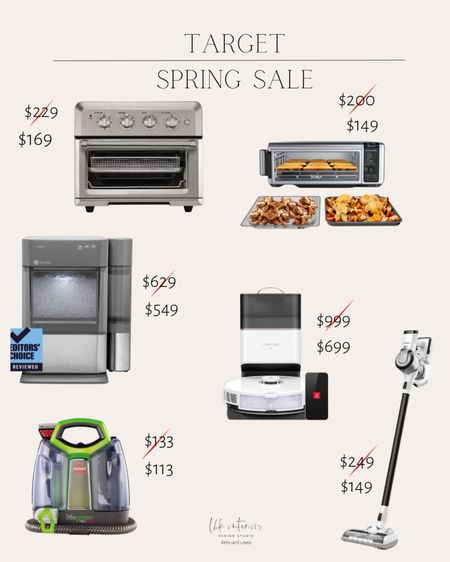 Target Spring Sale 
Robot Vacuum / bissel proheat portable cleaner / cordless stick vacuum / ninja digital air fryer / cuisinart air fryer / nugget ice maker 

#LTKU #LTKsalealert #LTKhome
