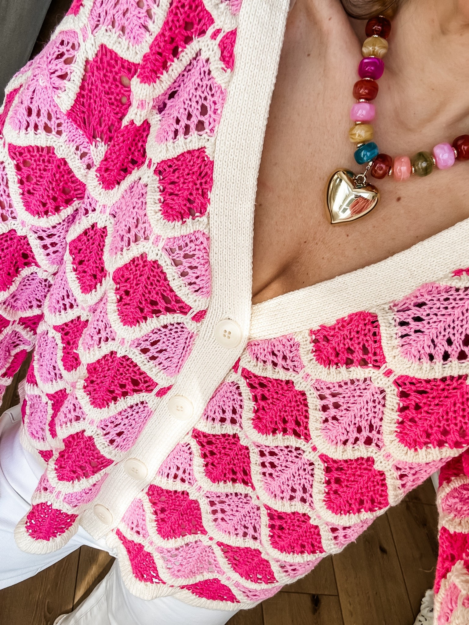 Small crochet sweater. 25 white wide leg jeans.



#LTKOver40