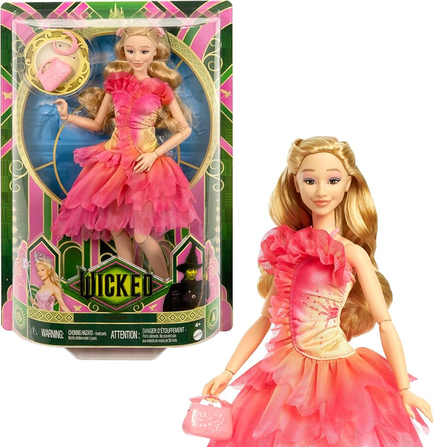 Mattel Universal Wicked Glinda Fashion Doll & Accessories with Blonde Hair, Poseable & Removable ... | Amazon (US)
