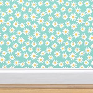 daisy print fabric - daisies, daisy fabric, baby fabric, spring fabric, baby girl, earthy - cinna... | Spoonflower