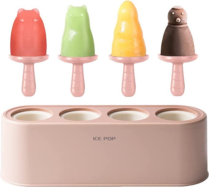 Popsicle Mold Set 4 Pieces Homemade Silicone Popsicle Maker Easy Release Ice Cream Molds Reusable... | Amazon (US)