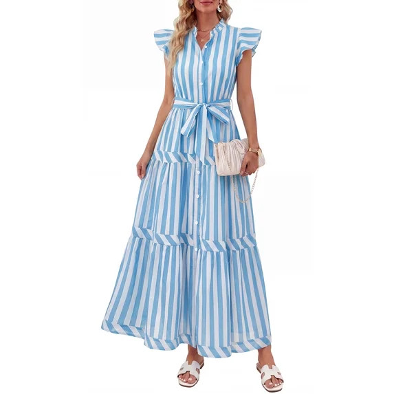 Pretty Garden Women's Belted Dress | Walmart (US)