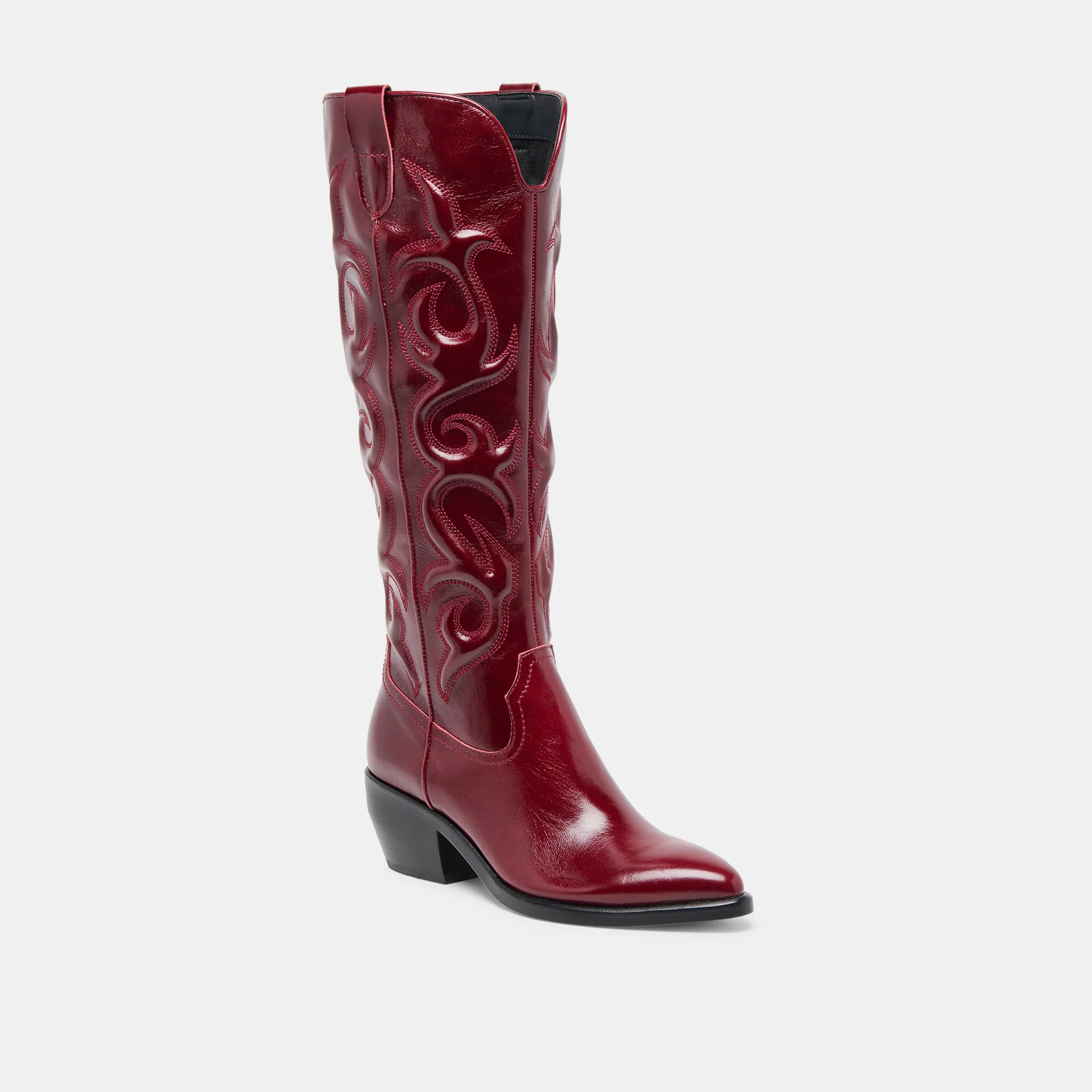 Mirla Oxblood Leather Extra Wide Calf Boots | Dolce Vita | DolceVita.com