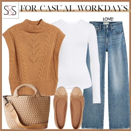 A mockneck sweater vest and jeans with flats are a simple way to elevate your fall styled outfit!

#LTKSeasonal #LTKstyletip #LTKover40