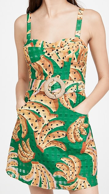 Green Raining Bananas Mini Dress | Shopbop